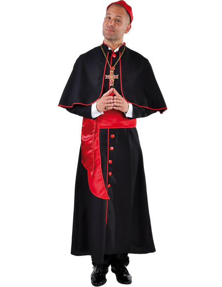 Costume de cardinal noir et rouge haute qualité, du S au XS