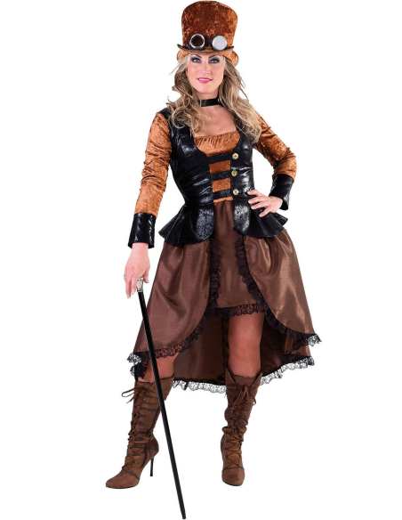 Costume Steampunk femme marron