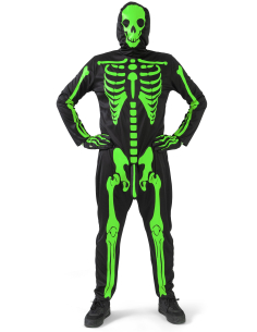 Déguisement squelette zizi noir et vert fluo halloween 2