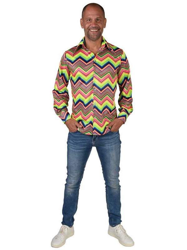 Chemise années 80 néon pour homme du S au XXXL