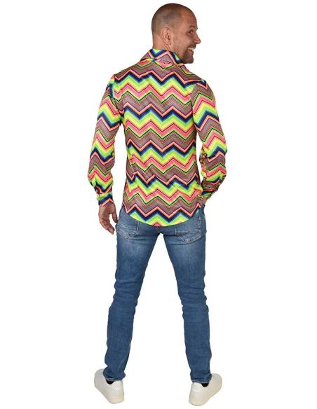 Chemise années 80 néon pour homme du S au XXXL