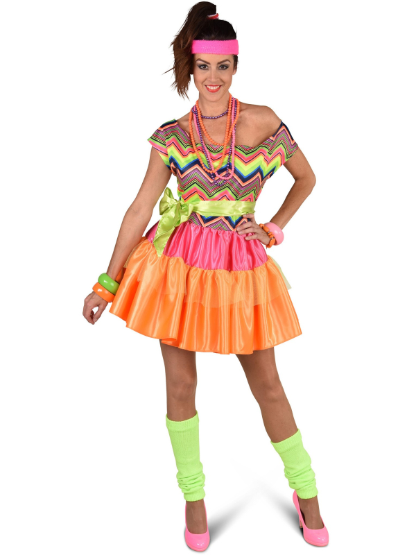 Déguisement années 80 femme fluo du S au XXL
