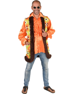 Gilet Rétro Années 60/70 pour Homme - Vert et Marron