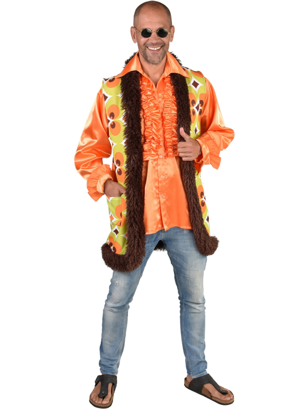 Gilet Rétro Années 60/70 pour Homme - Vert et Marron