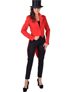 Veste queue de pie femme rouge du XS au XXL 2