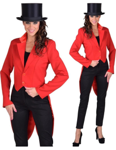 Veste queue de pie femme rouge du XS au XXL