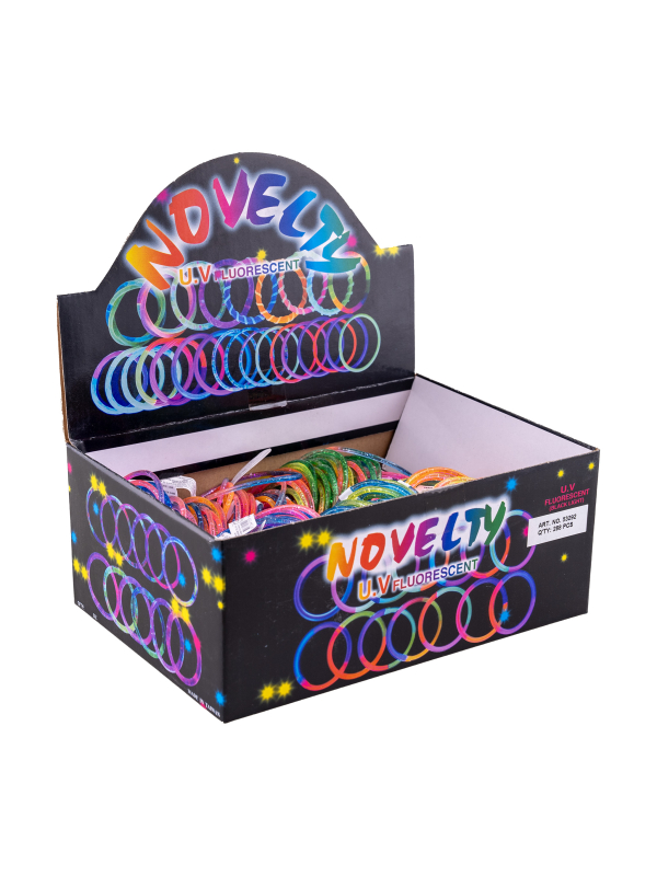 288 Bracelets fluo neon plusieurs couleurs - 33 mm