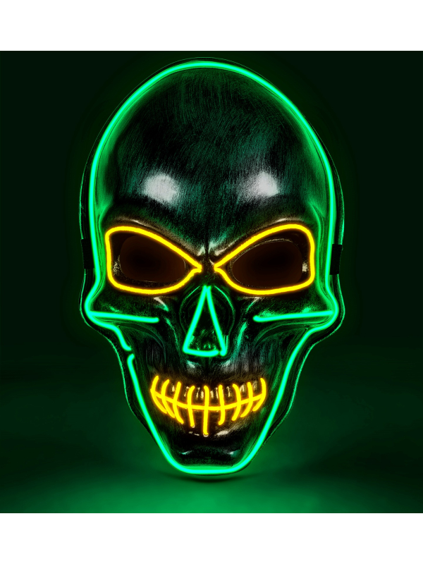 Masque halloween à led forme crane