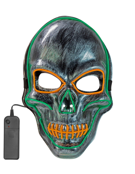 Masque halloween à led forme crane
