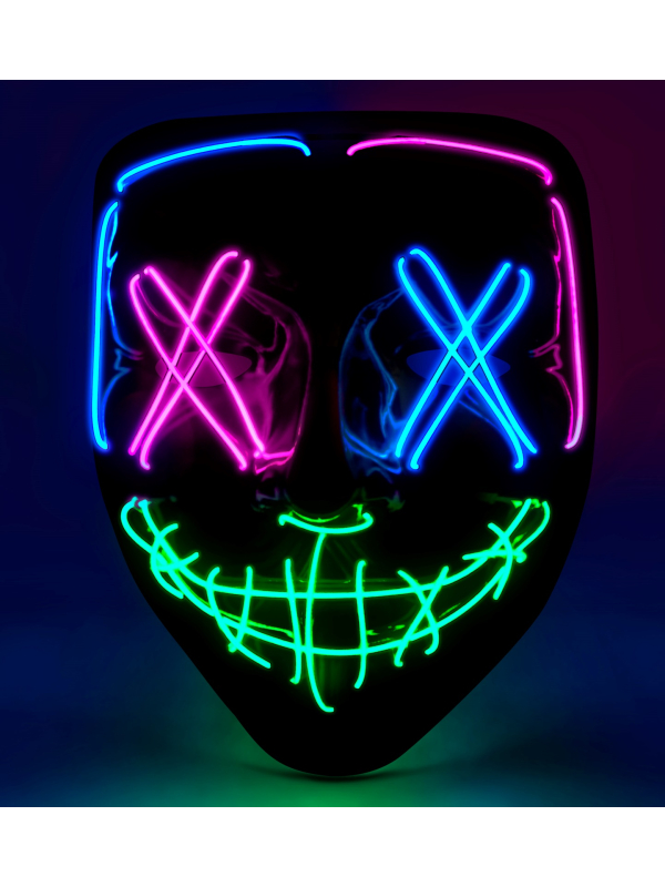 Masque Effrayant LED Coloré pour Adulte