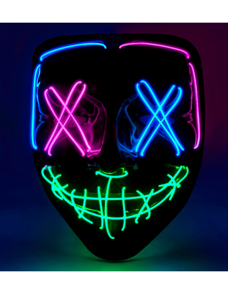 Masque Effrayant LED Coloré pour Adulte