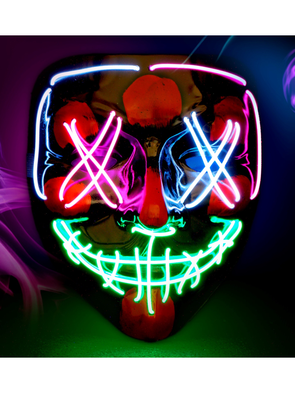 Masque Effrayant LED Coloré pour Adulte