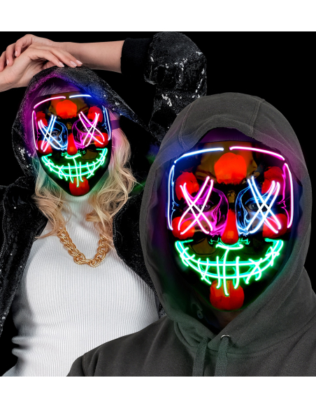 Masque Effrayant LED Coloré pour Adulte