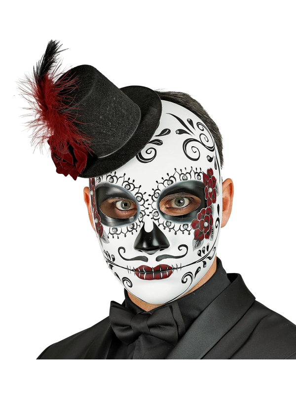 Masque Jour des mort adulte avec chapeau