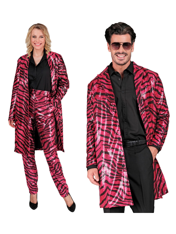 Veste à paillettes rose et noir Fashion pour festival et soirée