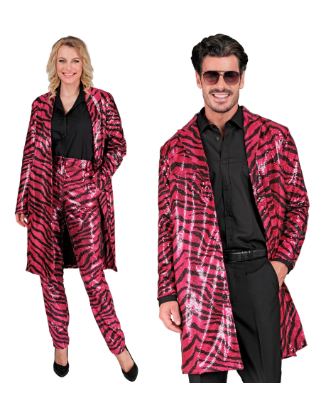 Veste à paillettes rose et noir Fashion pour festival et soirée