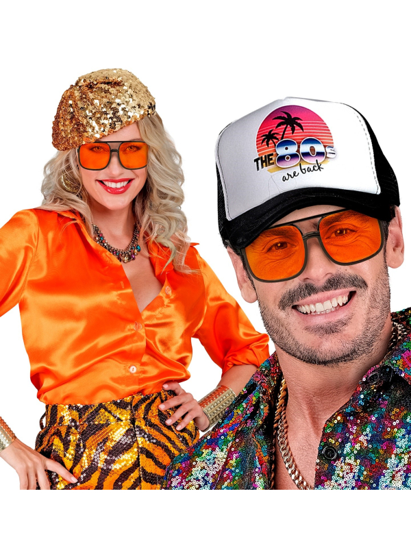 Lunettes de déguisement style années 90 orange