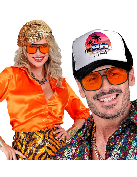 Lunettes de déguisement style années 90 orange