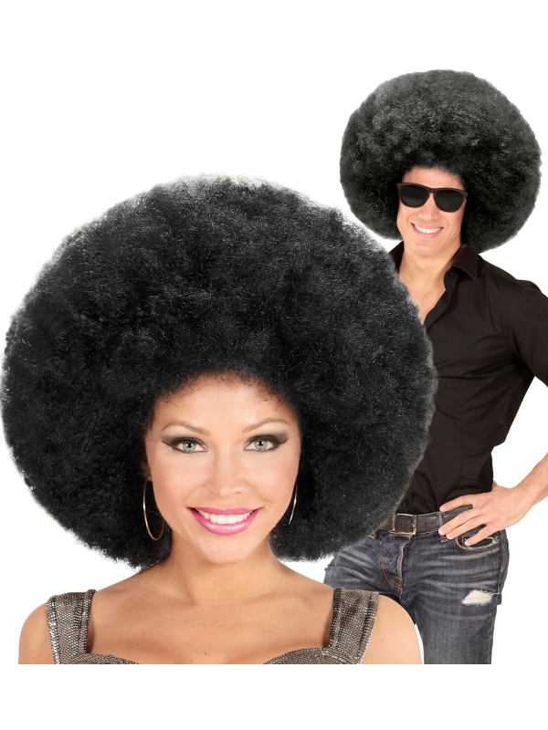Perruque Afro noir XXL style Disco pour adulte