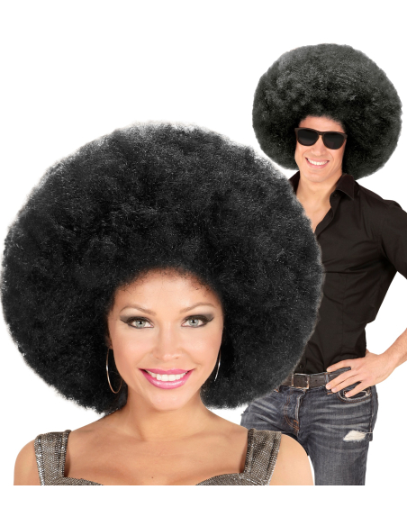 Perruque Afro noir XXL style Disco pour adulte