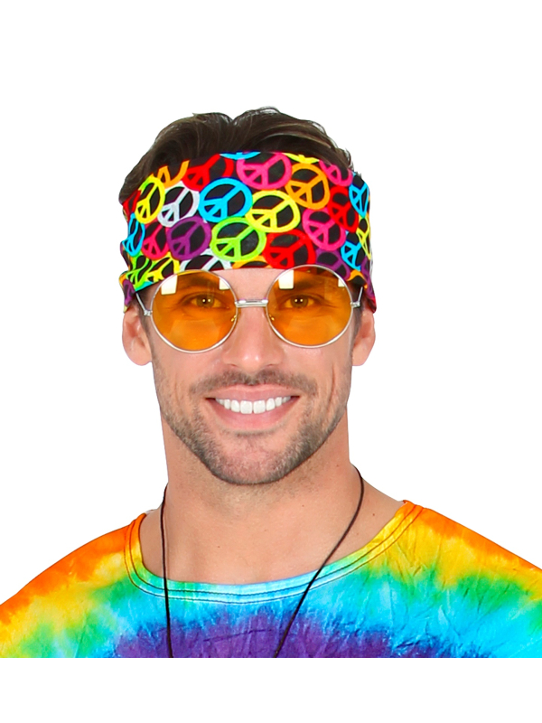 Bandana peace and love fluo 55x55 cm