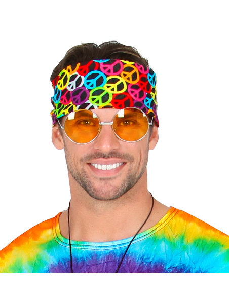 Bandana peace and love fluo 55x55 cm