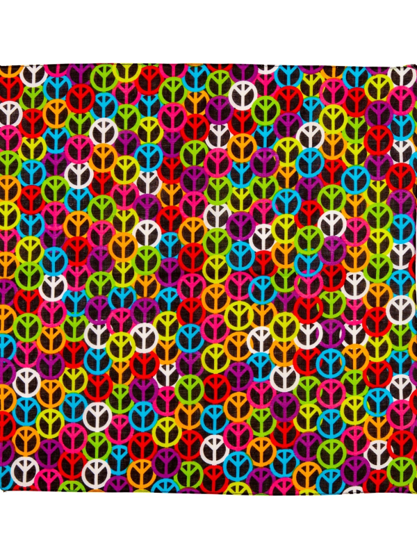 Bandana peace and love fluo 55x55 cm
