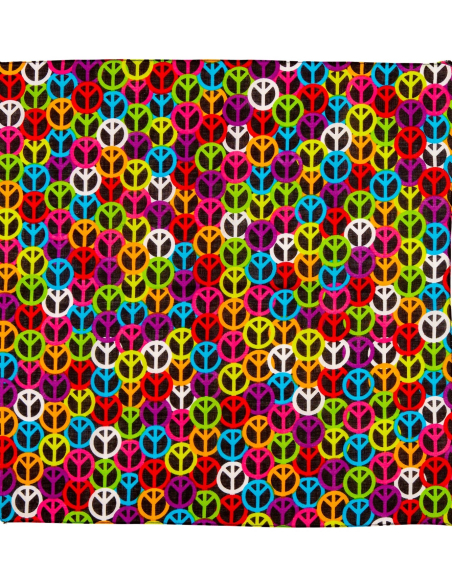 Bandana peace and love fluo 55x55 cm