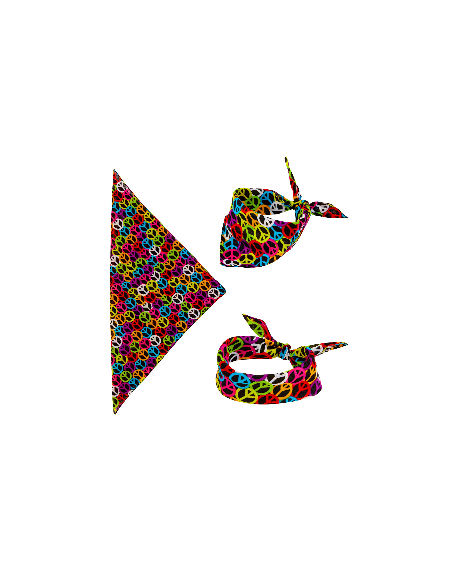 Bandana peace and love fluo 55x55 cm