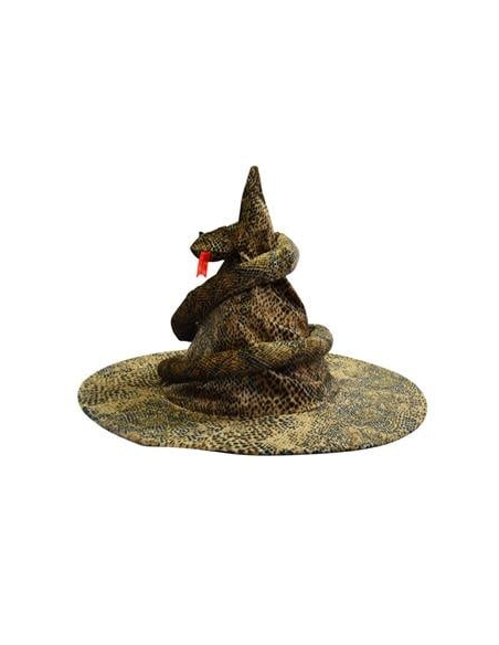 Chapeau de sorcière marron avec serpent