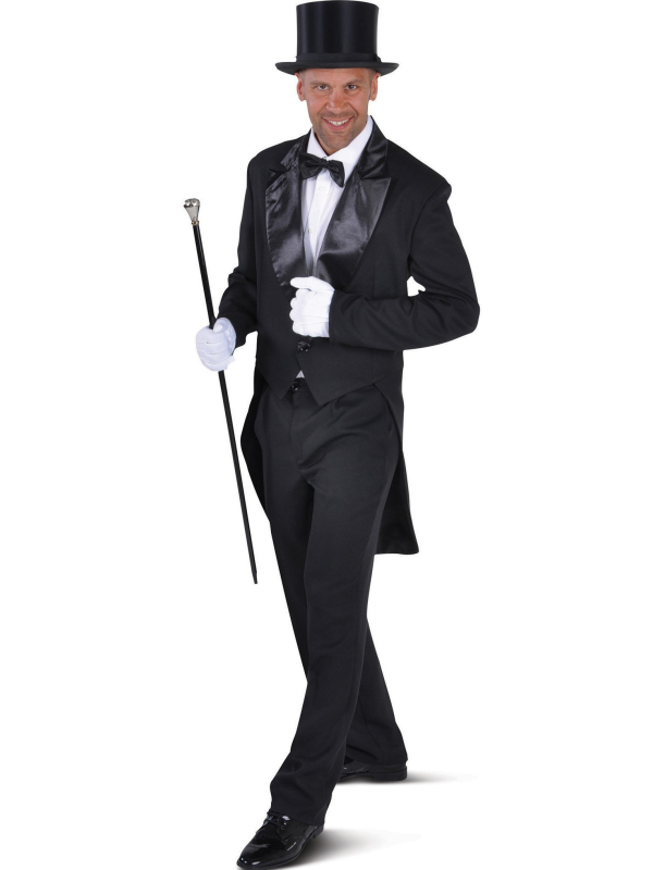 Veste queue de pie homme style cabaret du S au XXL noir