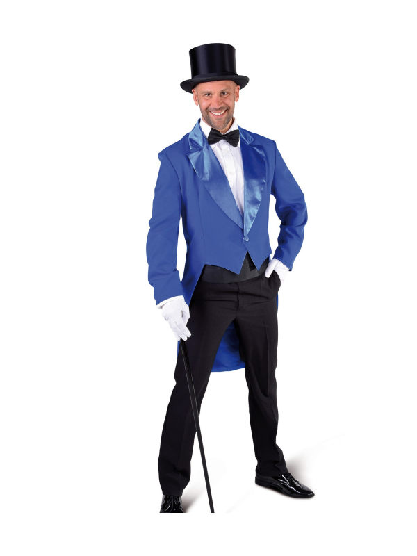Veste queue de pie homme style cabaret du S au XXL bleu