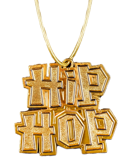 Collier Hip-Hop Doré avec Médaillon 3D - Accessoire de Déguisement
