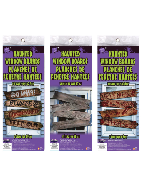 Déco fenêtres halloween : fausses planches vieillies