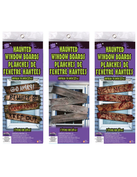 Déco fenêtres halloween : fausses planches vieillies
