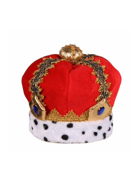 Couronne Luxe de Roi pour enfant velours rouge et galon doré