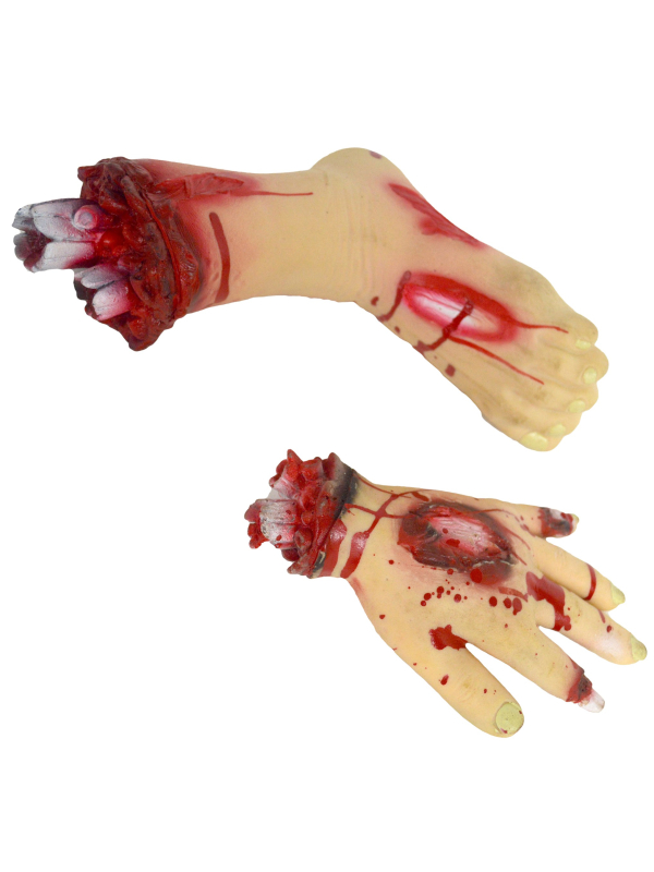 Membres humains en latex : Décoration cadavre Halloween