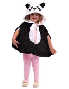 Déguisement de Panda Enfant 2-3 Ans - Poncho Doux avec Capuche