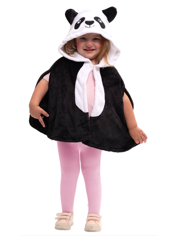Déguisement de Panda Enfant 2-3 Ans - Poncho Doux avec Capuche