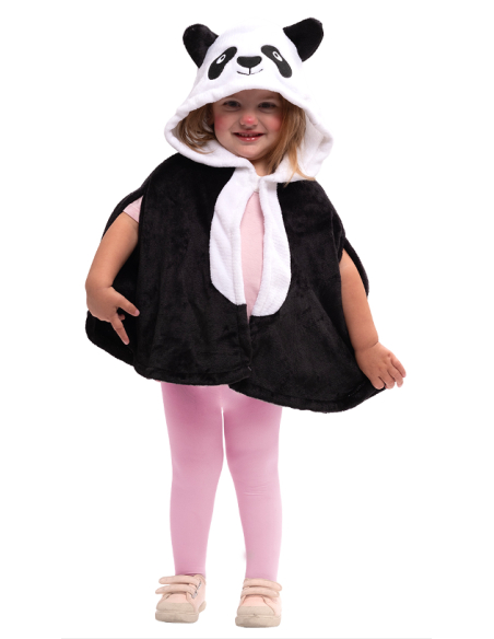 Déguisement de Panda Enfant 2-3 Ans - Poncho Doux avec Capuche
