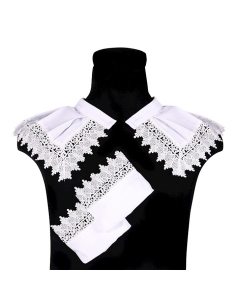 Ensemble large col et manchettes en coton et dentelle pour costumes historiques