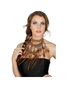 Collier luxe amérindien daim et plumes 2