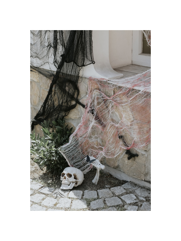 Décoration Halloween Squelette - 2 Mains + 1 Tête Pour Jardin - Élément Effrayant Neuf Sous Blister