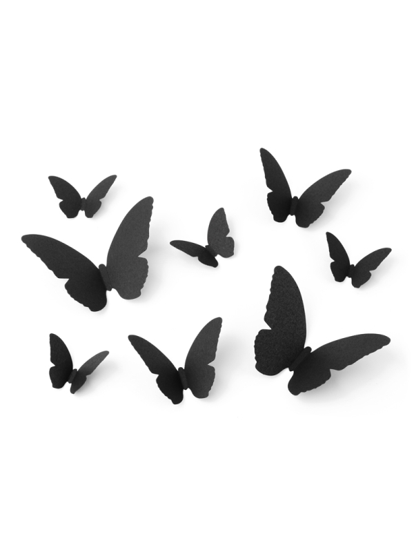 Décoration Halloween 30 papillons noirs en papier 6-12cm