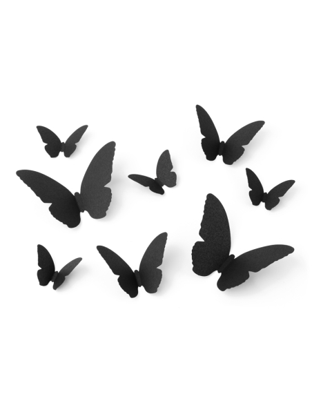 Décoration Halloween 30 papillons noirs en papier 6-12cm