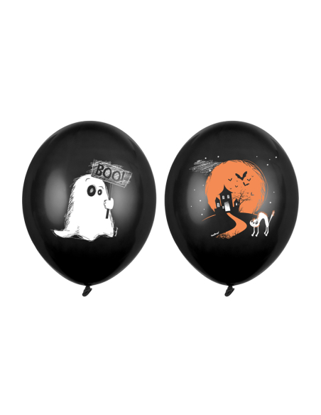 Ballons Halloween Fantômes et Château Hanté - 30 cm | Déguiz-Fêtes