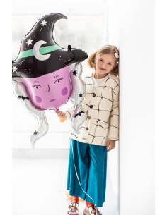 Ballon Halloween de sorcière scintillante 73,5x101 cm