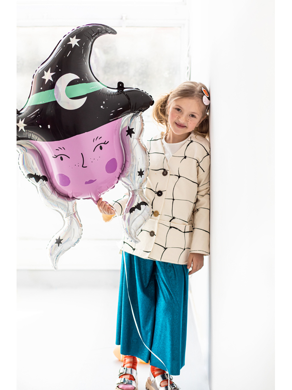Ballon Halloween de sorcière scintillante 73,5x101 cm