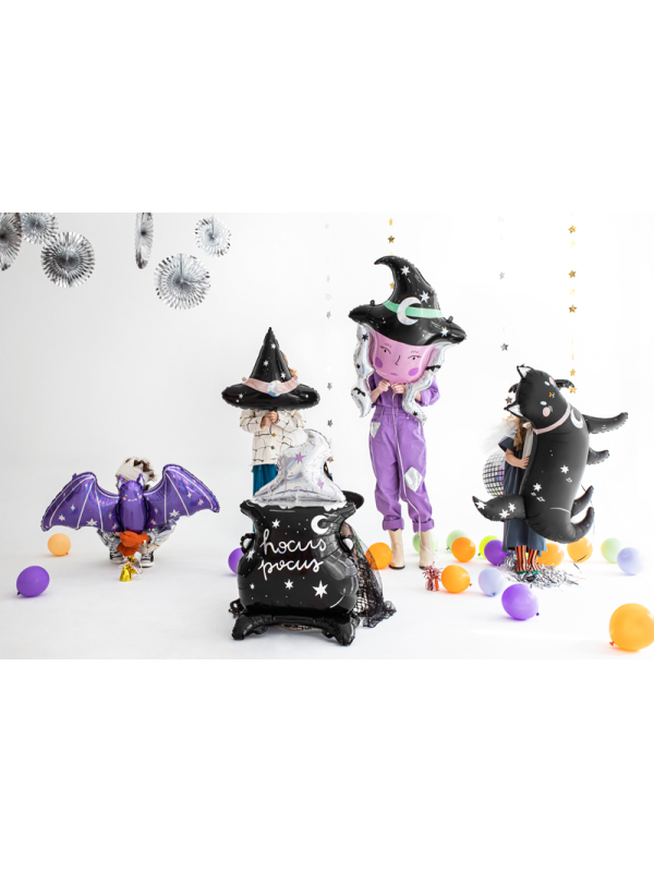 Ballon Halloween de sorcière scintillante 73,5x101 cm