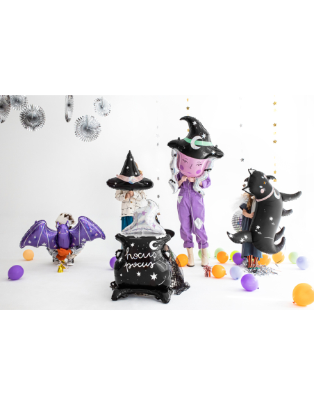 Ballon Halloween de sorcière scintillante 73,5x101 cm